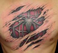 3d tatto spider man